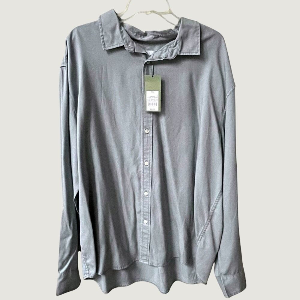 Goodfellow & Co Mens XXL Long Sleeve Button Down Shirt Blue NWT Preppy